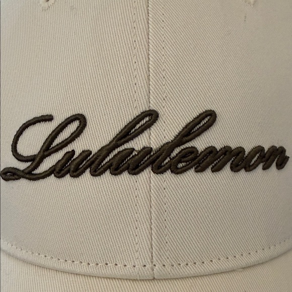 🆕 LULULEMON Structured Ball Cap Script NWT Light Ivory/Olive Brown - Picture 8 of 15